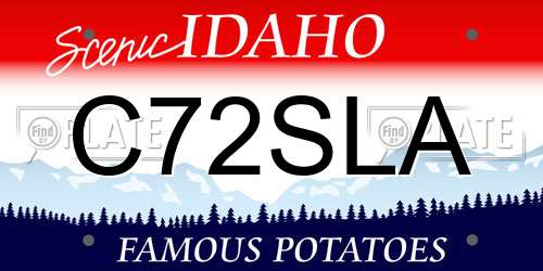 C72SLA Idaho License Plate