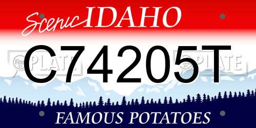 C74205T Idaho License Plate