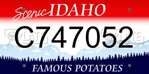 C747052 Idaho License Plate