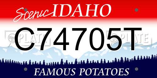 C74705T Idaho License Plate