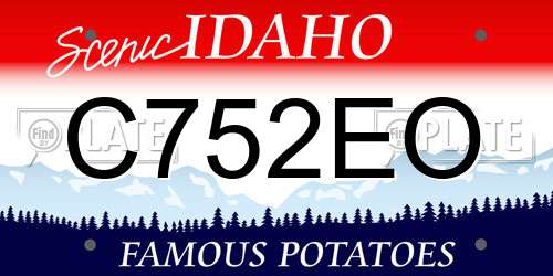 C752EO Idaho License Plate