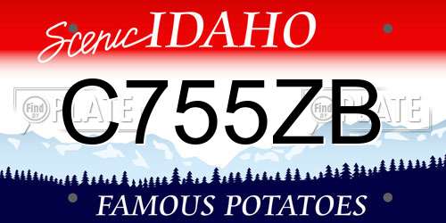 C755ZB Idaho License Plate