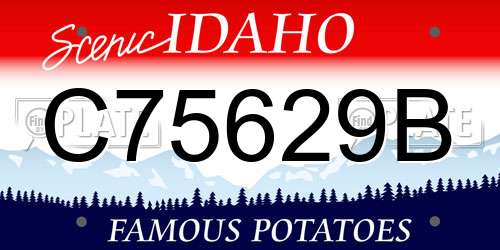 C75629B Idaho License Plate