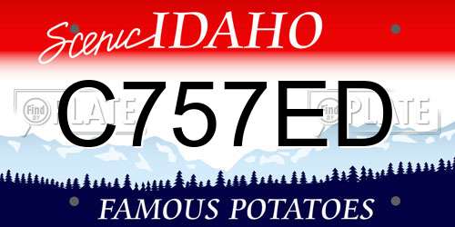 C757ED Idaho License Plate
