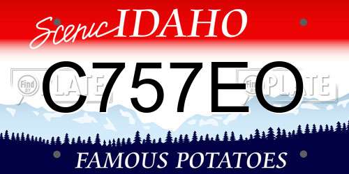 C757EO Idaho License Plate