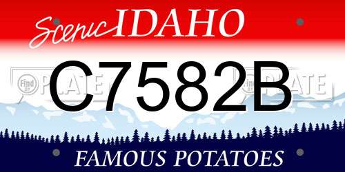 C7582B Idaho License Plate