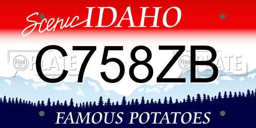 C758ZB Idaho License Plate