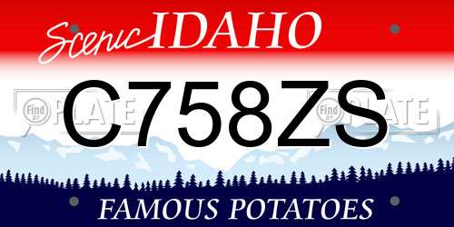 C758ZS Idaho License Plate