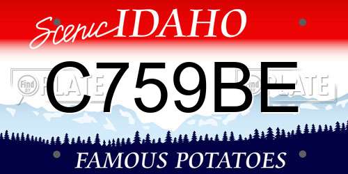 C759BE Idaho License Plate