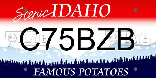 C75BZB Idaho License Plate