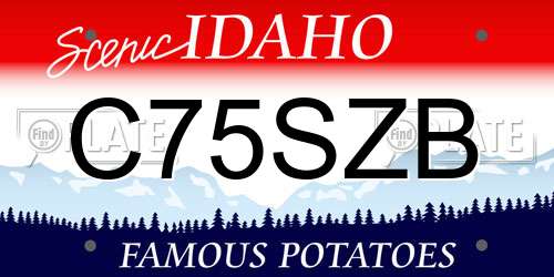 C75SZB Idaho License Plate