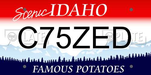 C75ZED Idaho License Plate