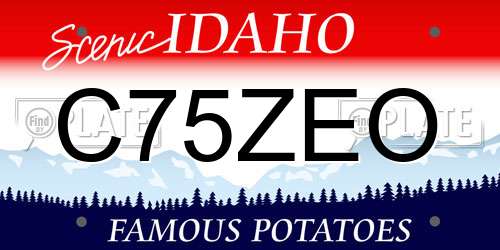 C75ZEO Idaho License Plate