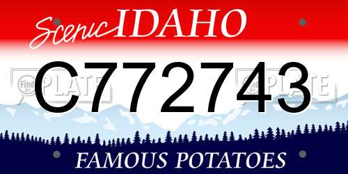 C772743 Idaho License Plate