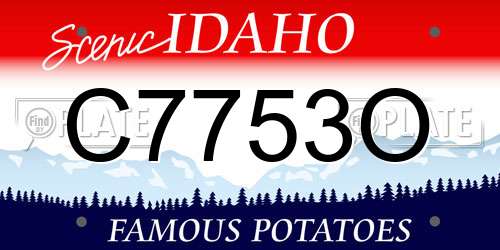 C7753O Idaho License Plate