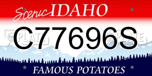 C77696S Idaho License Plate
