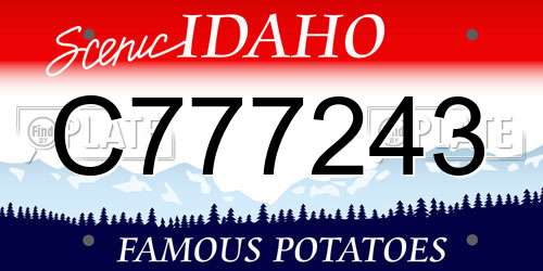 C777243 Idaho License Plate