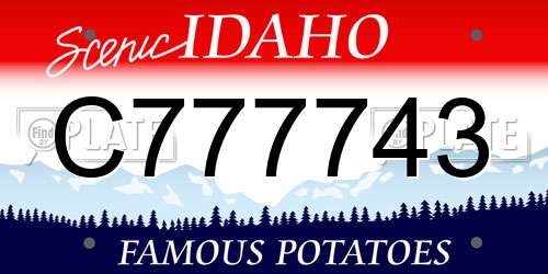 C777743 Idaho License Plate