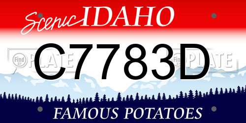 C7783D Idaho License Plate
