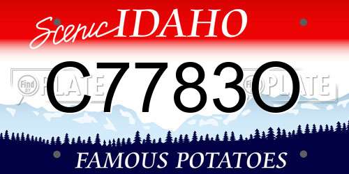 C7783O Idaho License Plate
