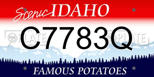 C7783Q Idaho License Plate