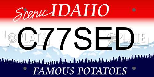 C77SED Idaho License Plate