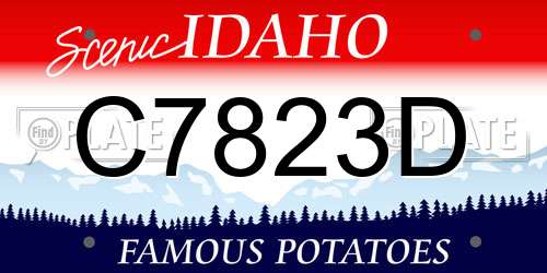 C7823D Idaho License Plate