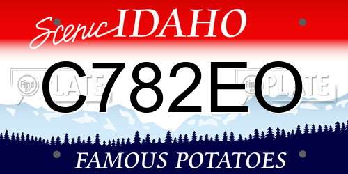 C782EO Idaho License Plate