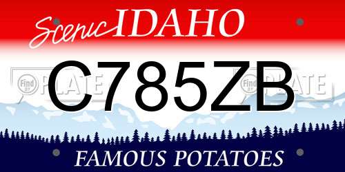 C785ZB Idaho License Plate