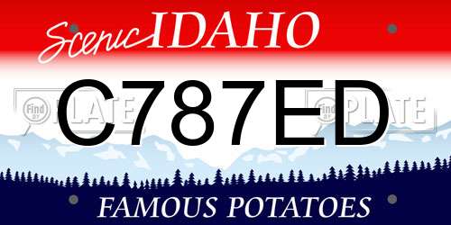 C787ED Idaho License Plate