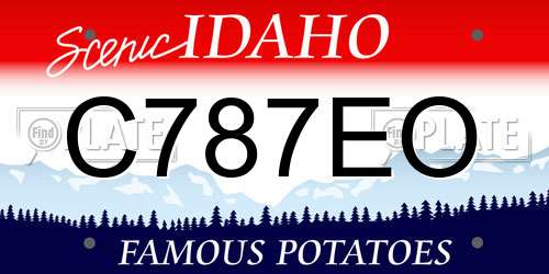 C787EO Idaho License Plate