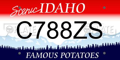 C788ZS Idaho License Plate