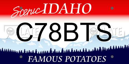 C78BTS Idaho License Plate