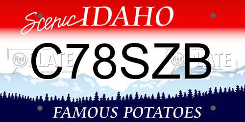 C78SZB Idaho License Plate
