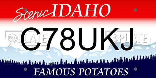 C78UKJ Idaho License Plate