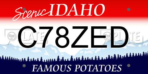 C78ZED Idaho License Plate