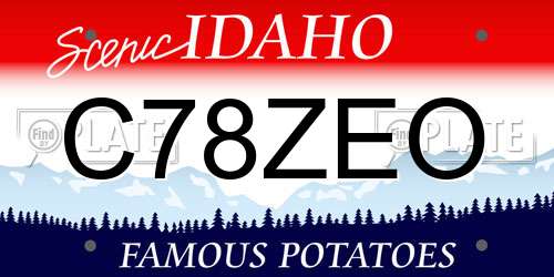 C78ZEO Idaho License Plate