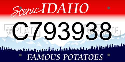 C793938 Idaho License Plate