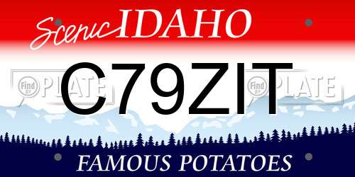 C79ZIT Idaho License Plate