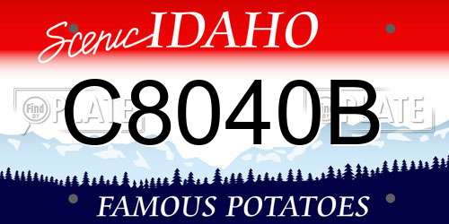 C8040B Idaho License Plate