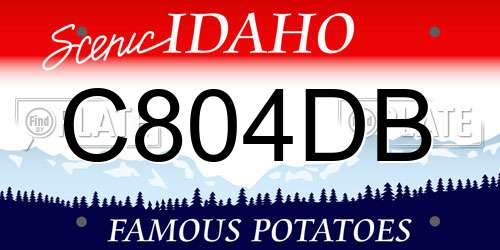 C804DB Idaho License Plate