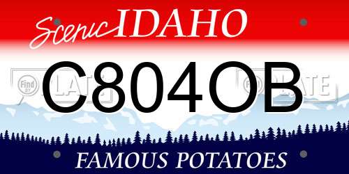 C804OB Idaho License Plate
