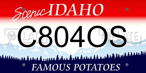 C804OS Idaho License Plate