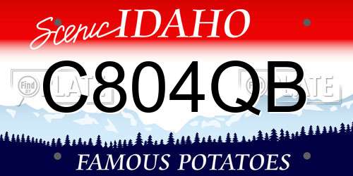 C804QB Idaho License Plate