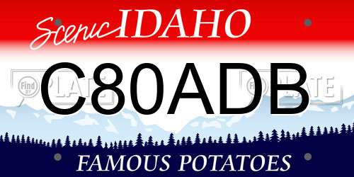 C80ADB Idaho License Plate