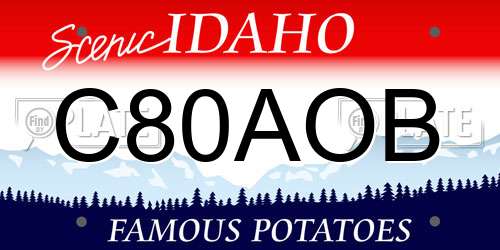 C80AOB Idaho License Plate