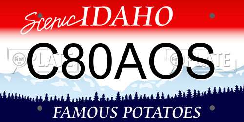 C80AOS Idaho License Plate