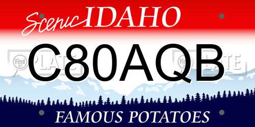 C80AQB Idaho License Plate