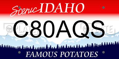 C80AQS Idaho License Plate