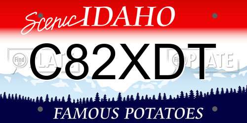 C82XDT Idaho License Plate